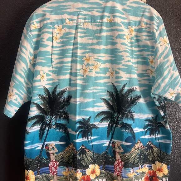 Vintage RJC Hawaiian Shirt XL Hula Girl Short Sleeve Cotton Button Down - Picture 2 of 5